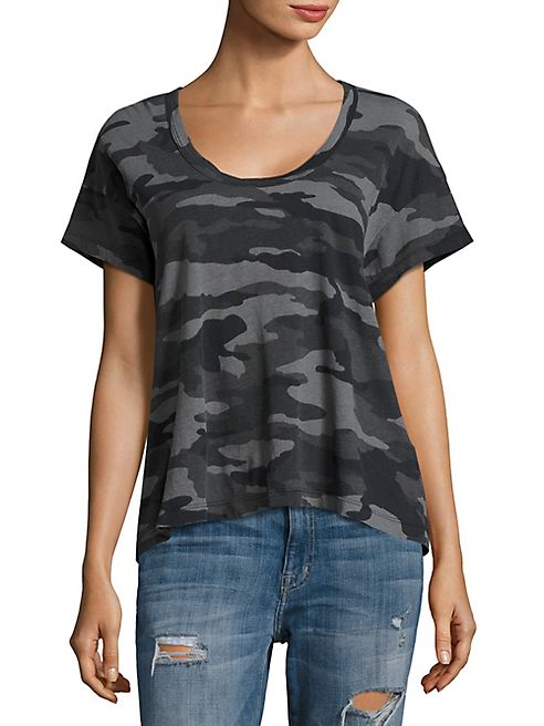 Current/Elliott - The Slouchy Camo Scoopneck Tee