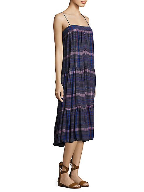 Apiece Apart - Tangiers Tiered Plaid Midi Dress