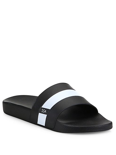 Saks Fifth Avenue Collection - Striped Strap Slides