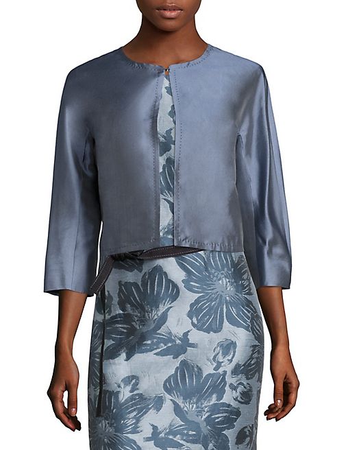 Weekend Max Mara - Ozioso Cropped Cotton & Silk Jacket