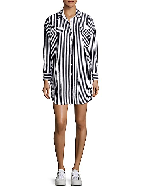 KENDALL + KYLIE - Oversized Striped Shirtdress