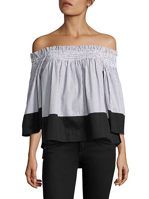 KENDALL + KYLIE - Smocked Off-The-Shoulder Top