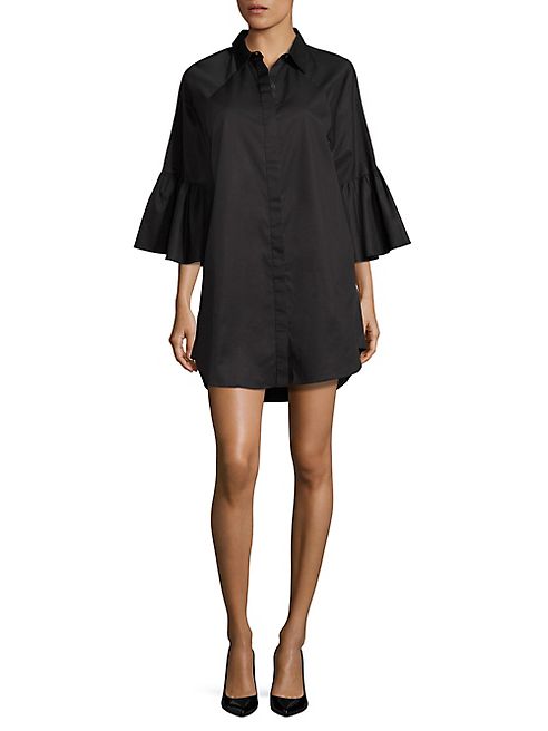 KENDALL + KYLIE - Bell Sleeve Cotton Shirtdress