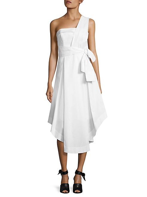 KENDALL + KYLIE - One-Shoulder Tie-Waist Midi Dress