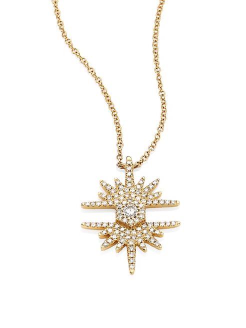 Ron Hami - Lovebolt Diamond & 18K Yellow Gold Burst Pendant Necklace