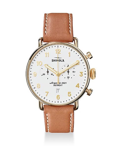 Shinola - The Canfield Chronograph Leather Strap Watch