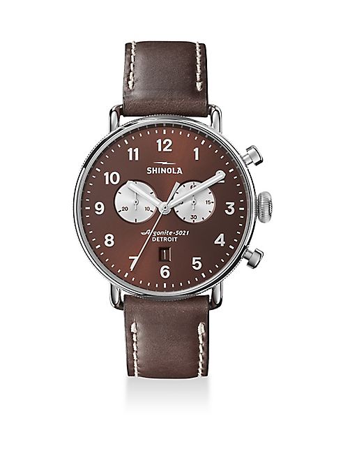 Shinola - The Canfield Chronograph Tapered Leather Strap Watch