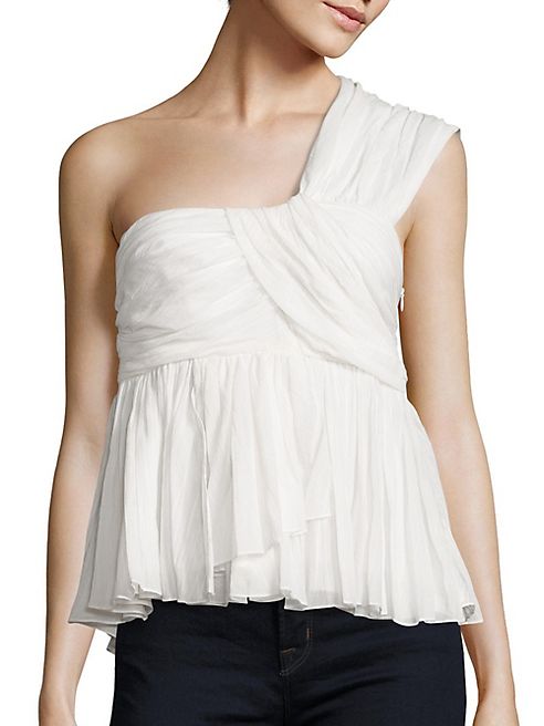 Cinq à Sept - Draven One-Shoulder Cotton Gauze Top