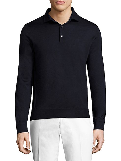 ISAIA - Long Sleeve Knit Polo