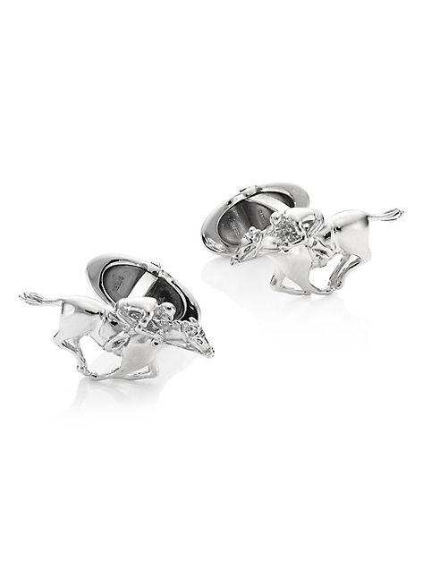 dunhill - Racing Horse Rhodium-Plated Sterling Silver Cuff Links