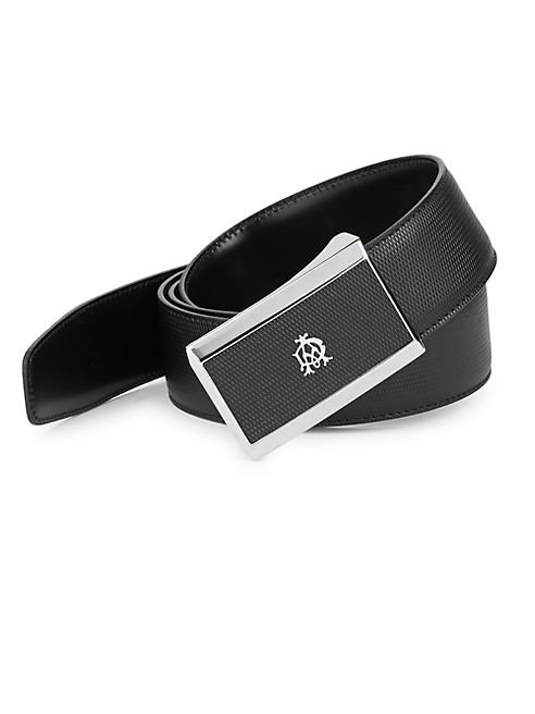 dunhill - Palladium Plate Leather Belt