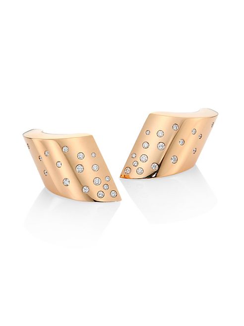 Vhernier - Vague Diamond & 18K Pink Gold Clip-On Earrings