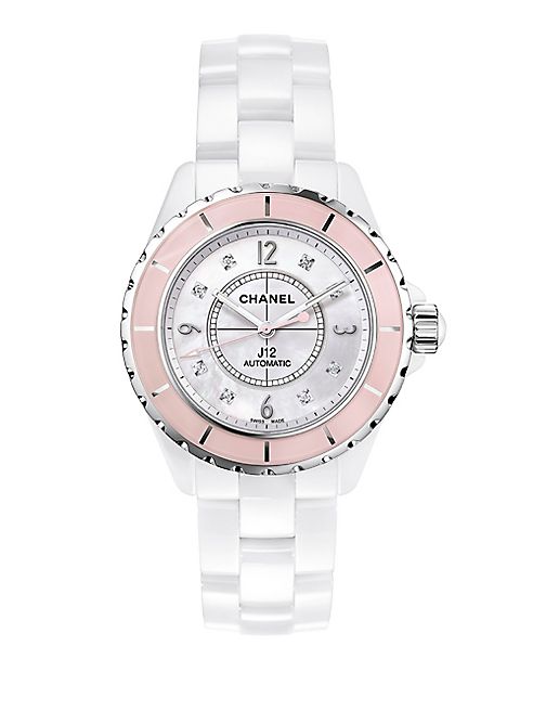 CHANEL - J12 Soft Rose Ceramic & Stainless Steel Bracelet Watch