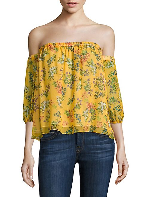 Ella Moss - Poetic Garden Silk Off-the-Shoulder Top