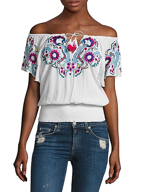 Parker - Sasha Embroidered Off-the-Shoulder Top