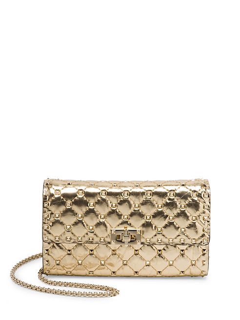 Valentino - Rockstud Spike Metallic Leather Chain Shoulder Bag