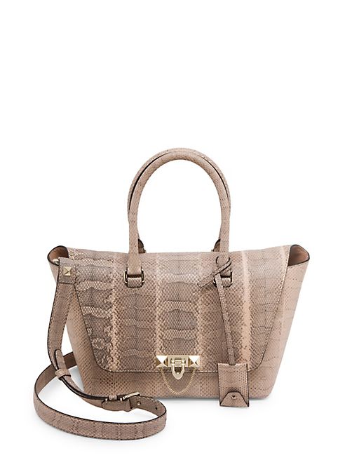 Valentino - Small Demi Lune Watersnake Satchel