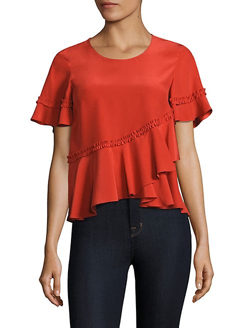 Cinq à Sept - Hydra Peplum Silk Top