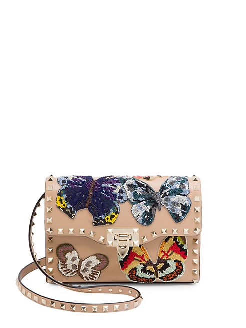 Valentino - Medium Rockstud Butterfly Leather Shoulder Bag