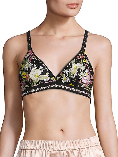 3.1 Phillip Lim - Embroidered Printed Silk Bralette