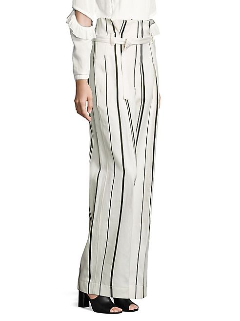 3.1 Phillip Lim - Belted Striped Wide-Leg Pants