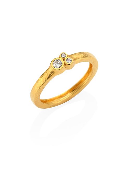 GURHAN - Pointelle Diamond & 22K Yellow Gold Band Ring