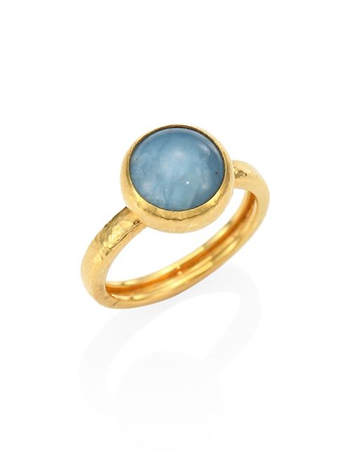 GURHAN - Amulet Hue Aquamarine & 22-24K Yellow Gold Ring