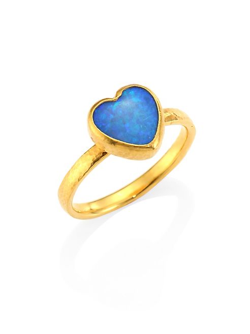 GURHAN - Amulet Hue Opal & 22-24K Yellow Gold Heart Ring