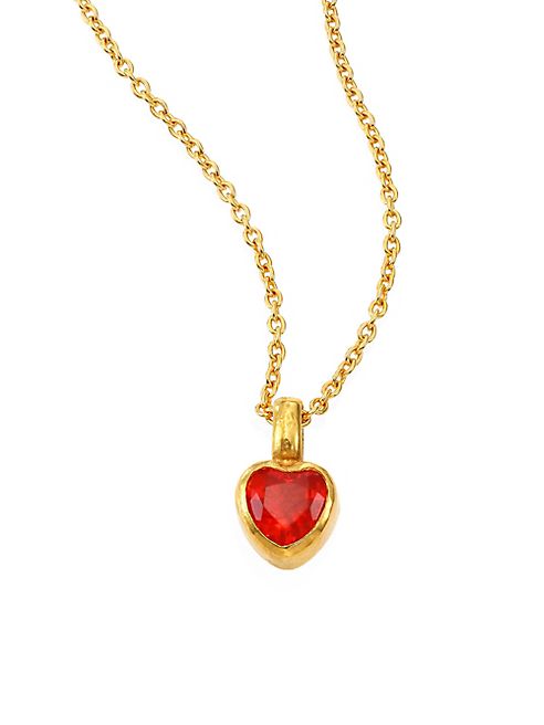 GURHAN - Amulet Hue Opal Heart & 18-24K Yellow Gold Pendant Necklace