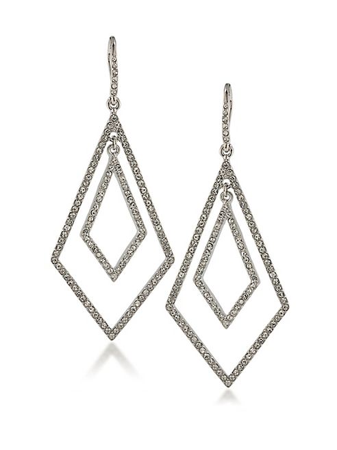 ABS by Allen Schwartz Jewelry - Prom Queen Double Geometric Pavé Earrings