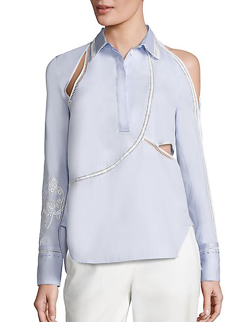 3.1 Phillip Lim - Victoriana Embroidered Cotton Poplin Blouse