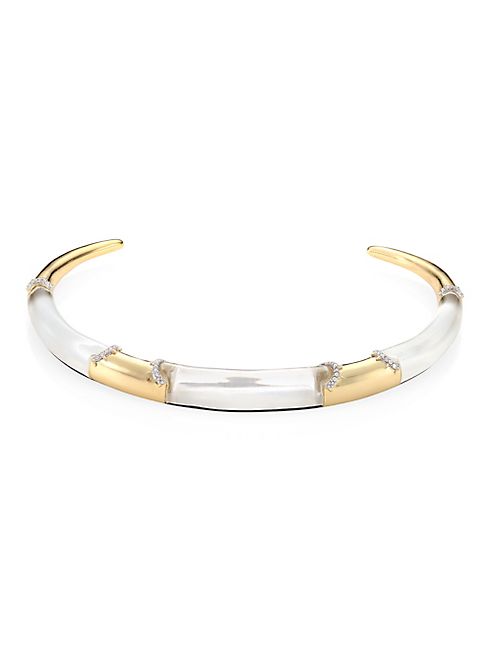 Alexis Bittar - Lucite Pavé Edge Segment Collar Necklace