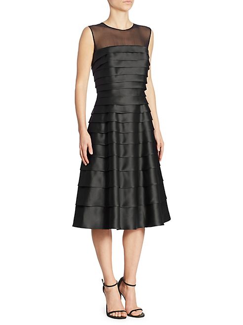 Carmen Marc Valvo - Tiered Illusion Dress