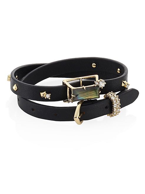 Alexis Bittar - Elements Geo Convertible Leather Wrap Bracelet/Choker