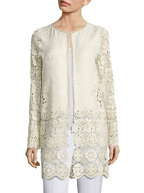 Elie Tahari - Jaya Metallic Brocade & Lace Jacket