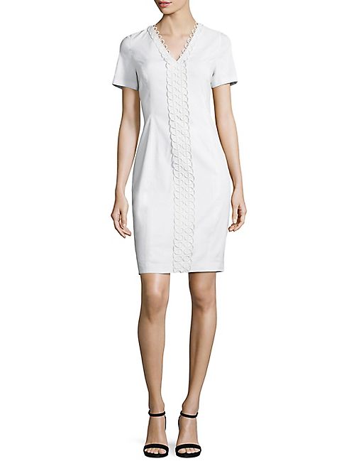 Elie Tahari - Loretta Appliquéd Sheath Dress