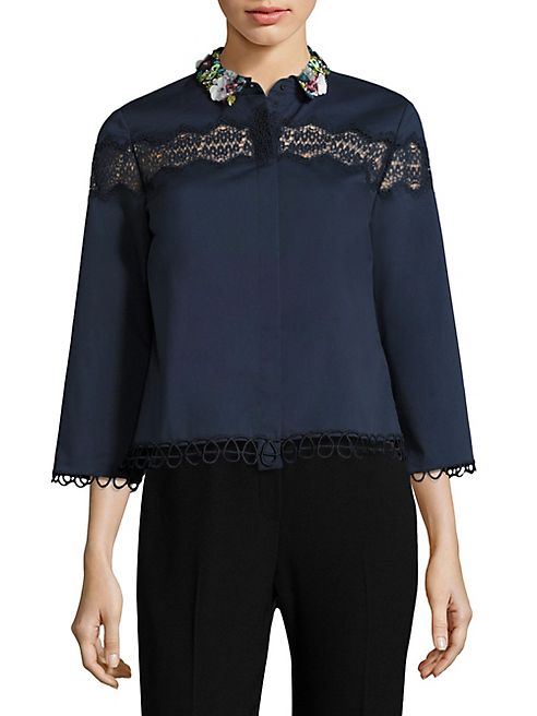 Elie Tahari - Shannon Embellished Blouse