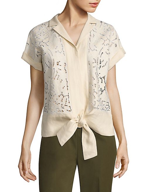 Lafayette 148 New York - Sawyer Embroidered Linen Blouse