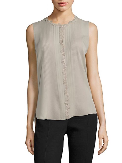 Elie Tahari - Amerie Embellished Silk Top