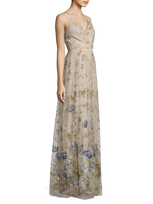 Elie Tahari - Selma Metallic Embroidered Gown