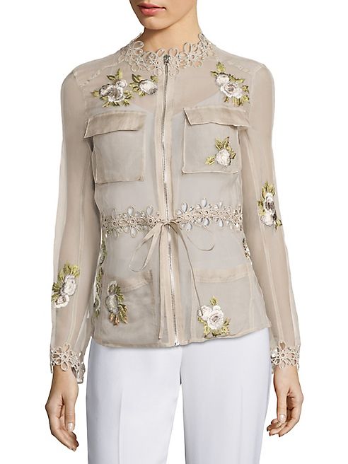 Elie Tahari - Katya Silk Cargo Organza Jacket