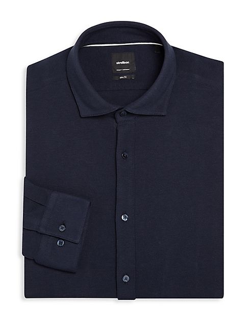 strellson - Textured Cotton Regular-Fit Dress Shirt