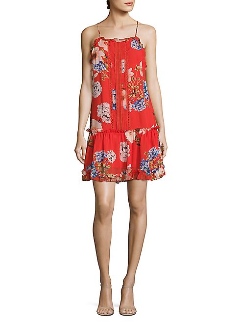 NICHOLAS - N/Nicholas Hydrangea Silk Drop-Waist Dress