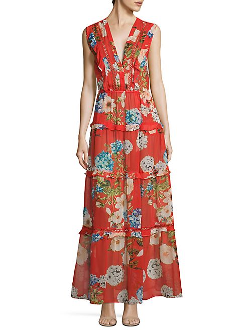 NICHOLAS - N/Nicholas Hydrangea Silk Maxi Dress