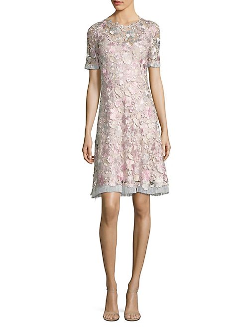 Elie Tahari - Laura Floral Lace A-Line Dress