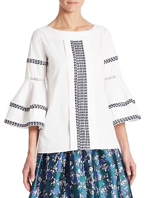 Oscar de la Renta - Bell Sleeve Blouse