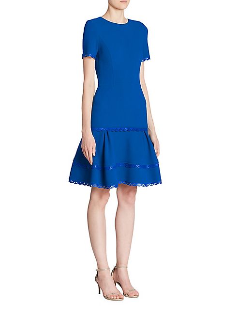 Oscar de la Renta - Laser Cut Wool Dress