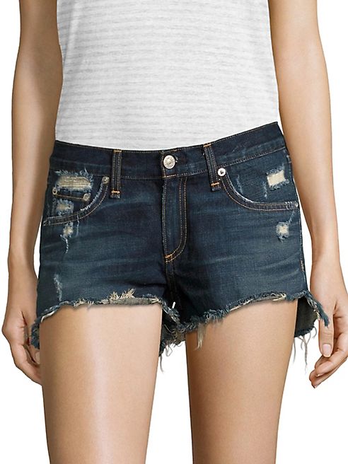 rag & bone/JEAN - Distressed Denim Cut-Off Shorts/Doris