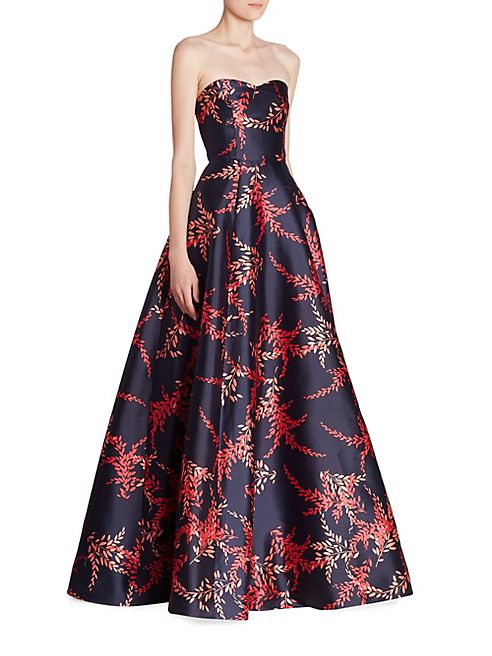 Oscar de la Renta - Strapless Silk & Cotton Sweatheart Ball Gown