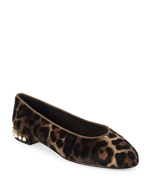 Stuart Weitzman - Chicpearl Leopard-Print Calf Hair Ballet Flats